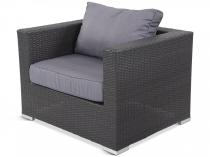 Fotel technorattanowy NILAMITO Anthracite & Blue Grey