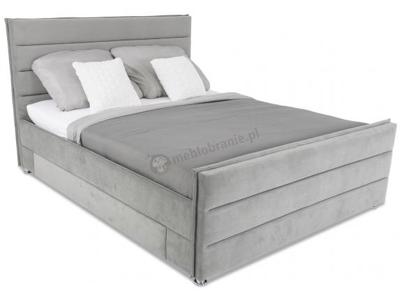 Szare łóżko tapicerowane z szufladą 160x200 Bajamo