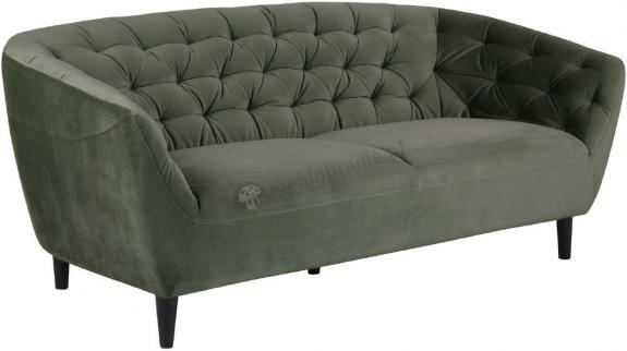 Actona Ria ciemnozielona welurowa sofa z pikowaniem