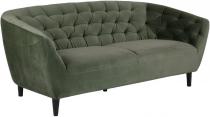 Actona Ria ciemnozielona welurowa sofa z pikowaniem