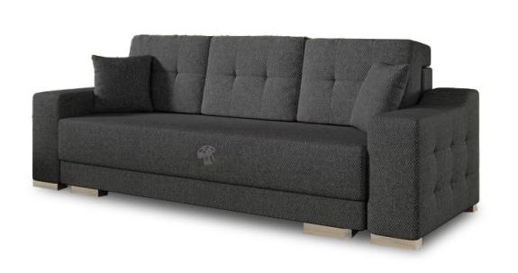 Rozkładana sofa trzyosobowa szara Cypis