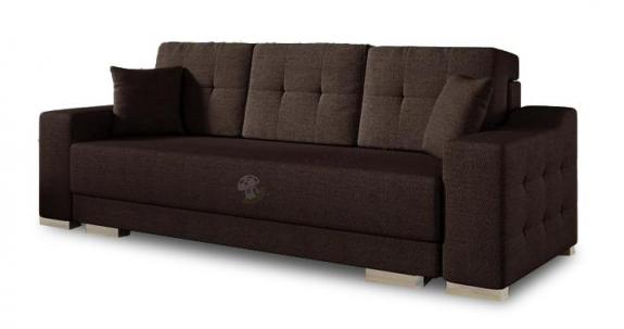 Trzyosobowa sofa rozkładana z funkcją spania Cypis brąz