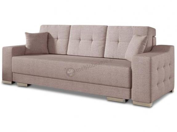 Sofa trzyosobowa pudrowy róż Cypis funkcja spania