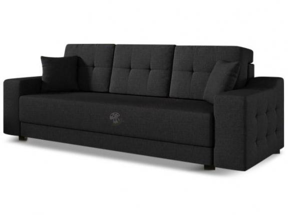 Czarna sofa trzyosobowa rozkładana Cypis