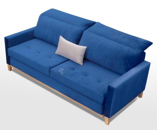 Granatowa sofa rozkładana do przodu Azja aksamit