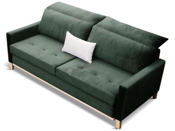 Ciemnozielona rozkładana aksamitna sofa Azja