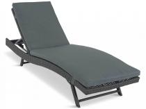 Leżanka ogrodowa z technorattanu z poduszką Nilamito Anthracite & Dark Grey