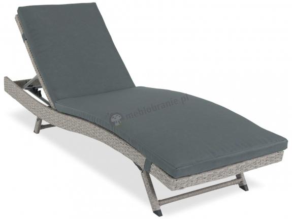 Leżak z technorattanu z poduszką Nilamito Grey & Dark Grey