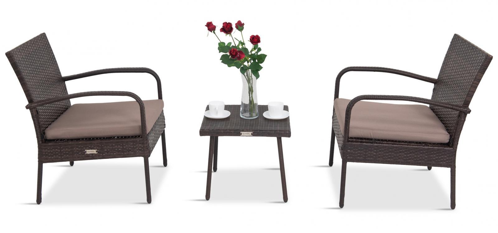 Komplet kawowy z technorattanu