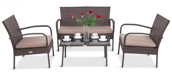 Zestaw technorattanowy do ogrodu Morrone Set Brown