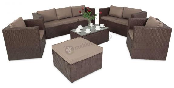 Komplet mebli technorattanowych na taras Stefano Grande Brown