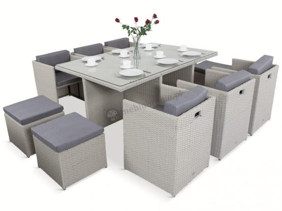 Meble na taras technorattan składane w kostkę Pavolo Double Grey