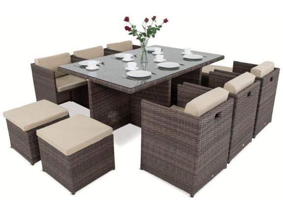Meble z technorattanu 10+1 Pavolo Double Brown