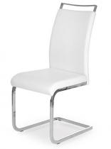 Białe krzesło z chromowanym stelażem K250