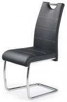 Czarne krzesło z ekoskóry na chromowanej płozie K211