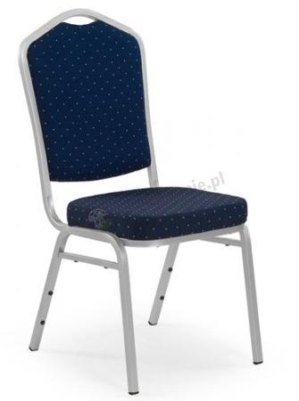 Niebieskie krzesło tapicerowane K66 Halmar