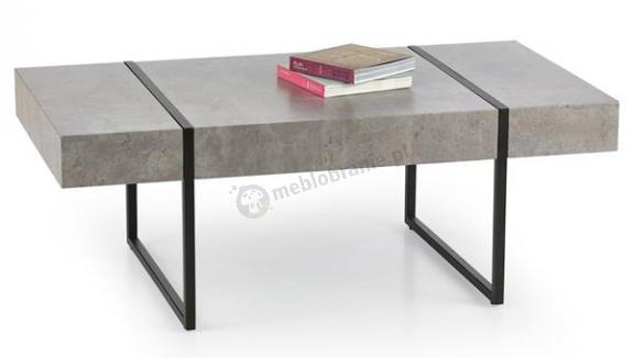 Ława do salonu z blatem imitującym beton Tiffany czarny