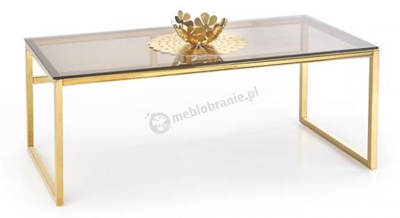 Złota ława do salonu ze szklanym blatem Marlin Halmar