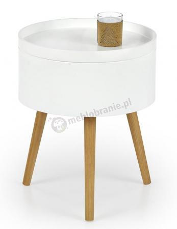 Biały okrągły stolik kawowy śr. 38cm Supra Halmar