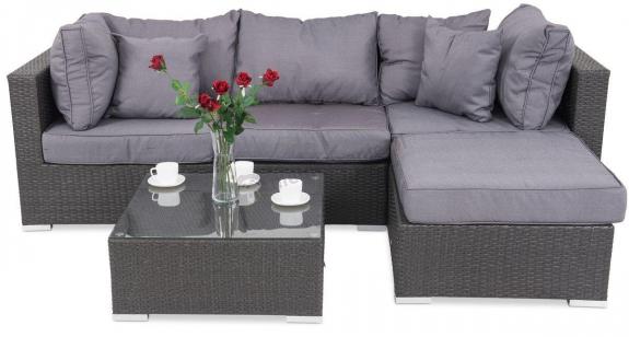 Narożnik szary z technorattanu Nilamito V Anthracite & Blue Grey