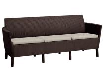 Sofa ogrodowa trzyosobowa Salemo brązowa