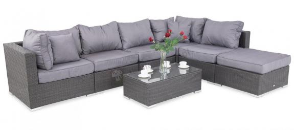 Meble modułowe z technorattanu Nilamito VIII Anthracite & Blue Grey