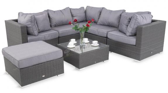 Ciemnoszare meble z technorattanu do ogrodu Nilamito IX Anthracite & Blue Grey