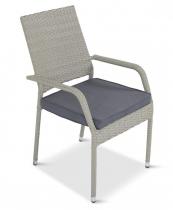 Krzesło technorattanowe do ogrodu z poduszką Lautaro Double Grey