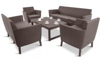 Brązowy zestaw tarasowy dla 7 osób Meblobranie STL