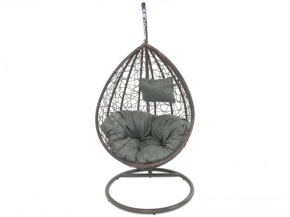 Fotel wiszący kokon technorattanowy - DONDOLO Brown Elite/Grey