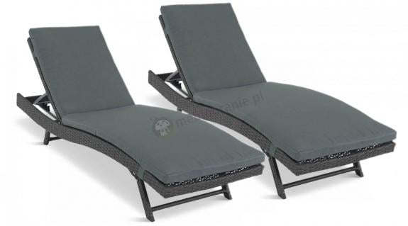 Zestaw leżaków z technorattanu do ogrodu Nilamito Anthracite & Dark Grey