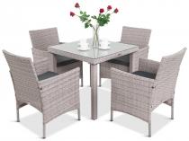 Meble obiadowe z technorattanu Capitano/Flavio 4+1 Grey