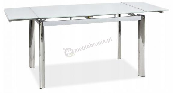 Szklany rozkładany stół GD020 biały chrom 120-180cm