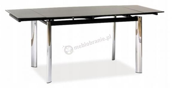Stół rozkładany z czarnym, szklanym blatem 120-180cm