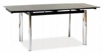 Stół rozkładany z czarnym, szklanym blatem 120-180cm