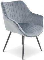 Szary welurowy fotel