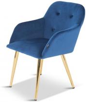 Tapicerowane krzesło skandynawskie Enkel granatowe/złote