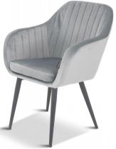 Jasnoszare krzesło tapicerowane do salonu Largo black