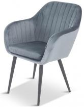 Kubełkowe krzesło ciemnoszary welur Largo black