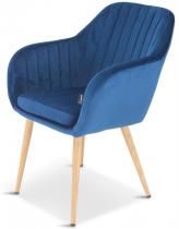 Granatowe krzesło do jadalni tapicerowane Largo wood