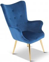 Fotel uszak na złotych nóżkach granatowy Maestro gold