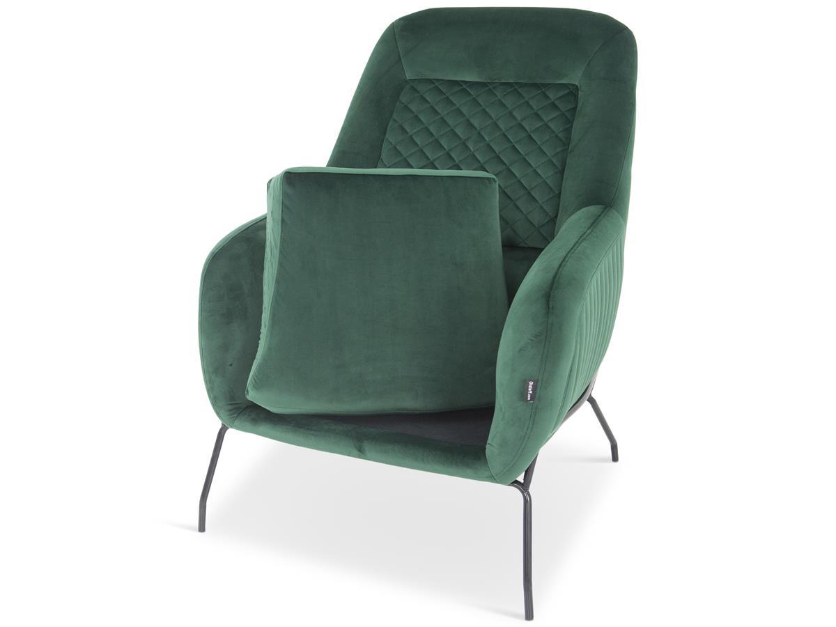 Butelkowozielony duży fotel