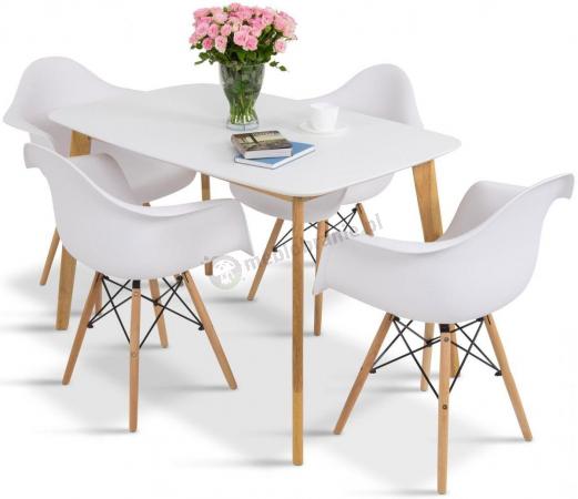 Komplet 4+1 biały stół 120cm i krzesła Magnus Mo I 4