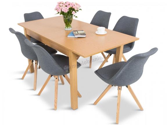 Komplet mebli dla 6 osób z rozkładanym stołem 120-160cm Enok P 6