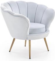 AMORINO halmar - fotel muszla Glamour aksamit jasnoniebieski