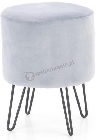 Kheops pufa szara velvet 30x39 okrągła metalowe nożki