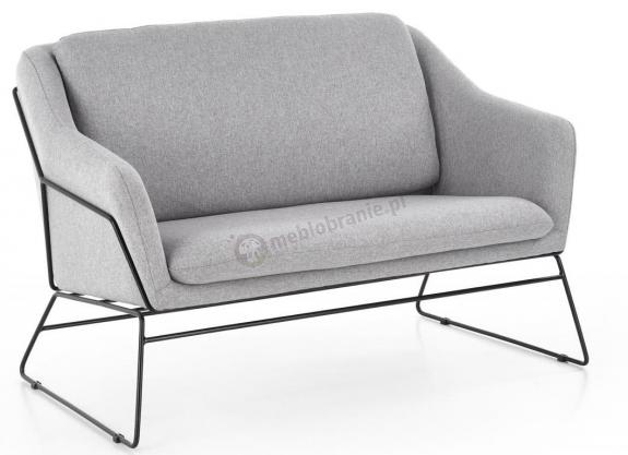 SOFT 2 XL halmar szara sofa 2 osobowa na czarnym stelażu