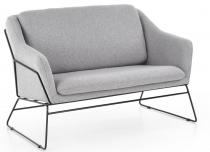 SOFT 2 XL halmar szara sofa 2 osobowa na czarnym stelażu