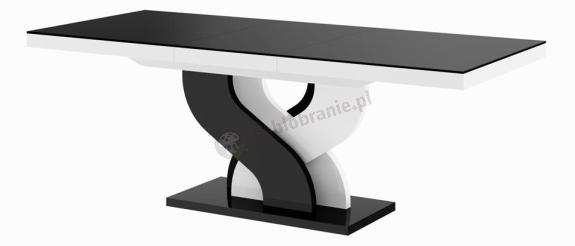 Rozkładany stół z czarnym blatem 160-256cm Bella