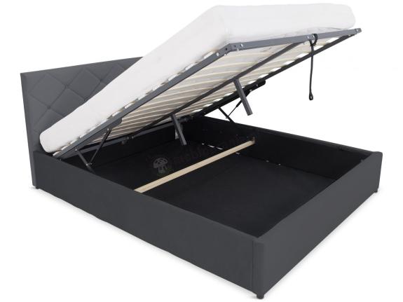 Szare łóżko 140x200 cm tapicerowane Carlos